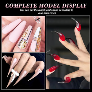 70/140/150 pezzo punte per unghie finte con artigli d'aquila Stiletto corto curvo chiaro e morbido per unghie finte per Manicure da salone per unghie - Product Image 4