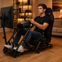 Siège en daim réglable EDDYSTAR noir universel pour simulateur de course, jeux et chaise de bureau, NE PAS UTILISER SUR ROUTE, UNIQUEMENT EN TOUT-TERRAIN