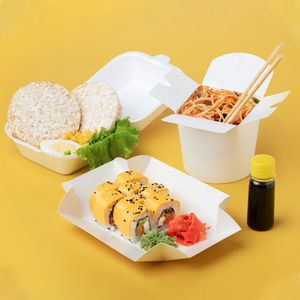 Folding Custom Disposable Takeaway Togo Tray Packaging Food Paper Sushi Box