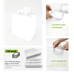 Sac en papier kraft brun biodégradable personnalisé avec poignée, sac de courses en papier kraft pour aliments, pizza, salade, gelée, nourriture pour animaux - Product Image 2
