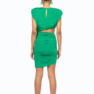 <span class=keywords><strong>Vestiti</strong></span> moda <span class=keywords><strong>verde</strong></span> donna senza maniche O collo Sexy traforato increspature abito per Party Club - Product Image 3
