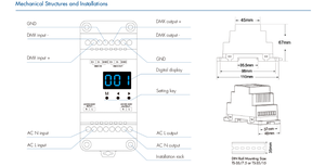Variateur Triac S1-D1 AC100V/240V 1 <span class=keywords><strong>canal</strong></span>, contrôleur DMX512 pour variateur à découpage de phase AC avec fonction DMX512, variateur LED RoHS - Product Image 6