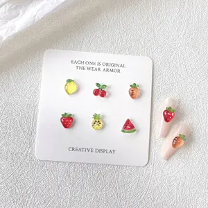 Sommer Obst Erdbeere Traube Ananas Wassermelone Cartoon Manikürezubehör gemischte Charge Harzzubehör Maniküre