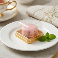 Boîte d'emballage alimentaire en plastique PET transparent, écologique, avec couvercle transparent, 113 mm, 113x113x60 mm, 95 mm, pour mini-pains, pâtisseries, biscuits, sushis