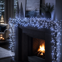 500L Kaltweiße Blitz-LED-Lichterkette mit IP44 Timer Transformator Gummikabel Feenlicht für Außen-Weihnachtsbaumdekoration
