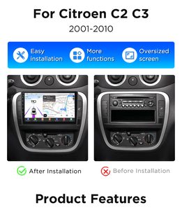 Junsun-Autoradio avec puce Qualcomm <span class=keywords><strong>Android</strong></span> pour Citroën C2 C3 2001-2010 Apple CarPlay Stereo 360, 1.8 Ghz - Product Image 2