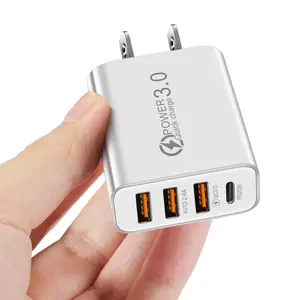 New Design Universal Fast 3 USB+Type C PD20W Usb Charger Quick Charge 3.0 Fast Mobile Phone Charger Multi USB