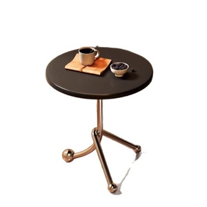 <span class=keywords><strong>Table</strong></span> d'appoint <span class=keywords><strong>ronde</strong></span> en acier inoxydable, petite <span class=keywords><strong>table</strong></span> basse de style moderne du milieu du siècle pour salon, café, balcon - Product Image 6