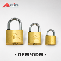 Cadenas en laiton Anin en gros, étanche IP65, à double levier, 5 tailles disponibles, surface en laiton brossé, anse renforcée, pour drainage