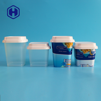 Bol en plastique carré jetable imprimé de logo personnalisé pour ramen de bouillie de riz à la crème glacée nouilles instantanées pour sushi jus hamburger