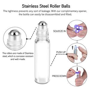 1-15ml <b>Attar</b> Glass Roller <b>Bottle</b> with Aluminum Black/Silver/Gold Cap for <b>Perfume</b> <b>Oil</b> & Skin Care Serum - Product Image 4