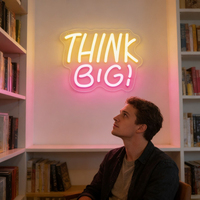 Letrero LED de Neón Acrílico Think Big de Neonawall, IP65, Alimentado por USB, Luz de Pared Regulable para Tiendas, Hogar, Oficina, Regalo de Navidad