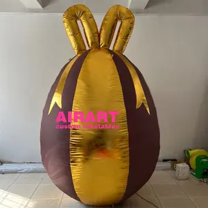 Nama: Bahan Emas Dekorasi Festival Paskah Balon Telur Kelinci Tiup untuk Dijual