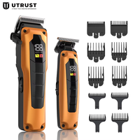 Tondeuse à cheveux professionnelle en acier inoxydable avec longueurs réglables, rechargeable, pour barbiers et salons hôteliers