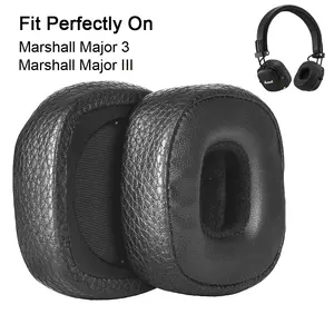 قطع غيار وسادات الأذن Major 3 Memory Foam PU من الجلد الصناعي وسادات سماعات أذن وسادة أذن وسادة لـ Marshall Major 3 / Major III سماعات الرأس
