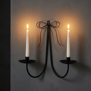 Modern Black Metal Double Wall <b>Candle</b> Holder Decorative Iron Wall <b>Sconce</b> Taper <b>Candle</b> Stand for Home Decor - Product Image 3