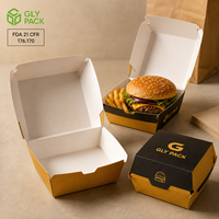 Boîte à burger en carton personnalisée de qualité alimentaire, jetable, pour frites et restauration rapide à emporter en gros pour restaurants