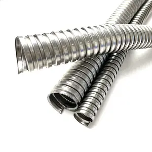 Fabricant de tuyau en métal nu tuyau ondulé tuyau flexible conduit tuyau 1 ''GI câble tuyau sans revêtement PVC pour auto