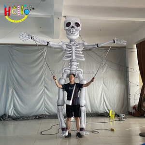 Costume de marche pour défilé nocturne d'<span class=keywords><strong>Halloween</strong></span>, squelette gonflable lumineux à LED, marionnette squelette, homme citrouille - Product Image 2