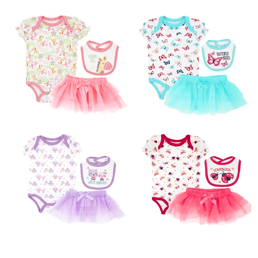 Wholesale boutique baby girl clothes spanish summer bodysuit with dress pants and bids