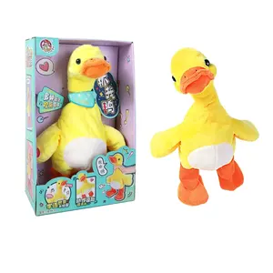 Electronic Dancing Duck Repita Falando Toy Plush para Crianças Yellow Duck Stuffed Animals Natal Aniversário