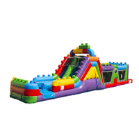 Blocs commerciaux Mega blocks trampolines jeu blocs de construction parcours d'obstacles gonflable à vendre