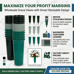 Custom Plastic Grave <strong>Vase</strong> with Ground Spike Stackable Funeral <strong>Memorial</strong> <strong>Vase</strong> Outdoor UV Resistant Spiked <strong>Vase</strong> - Product Image 6