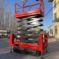Plateforme élévatrice à ciseaux électrique hydraulique sur chenilles de 150 kg à 200 kg avec transmission par chenilles pour travaux en hauteur
