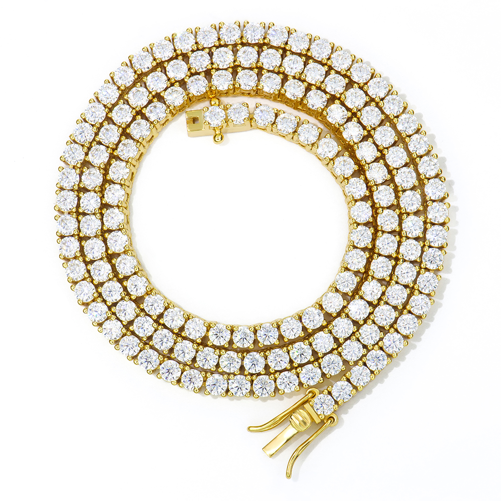 4-Gold 3mm 22in Tennis Necklace