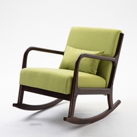 JIAMUJIA Fauteuil inclinable en bois massif pour balcon, chaise longue paresseuse, canapé à bascule pour appartement et villa, salon, maison, loisirs