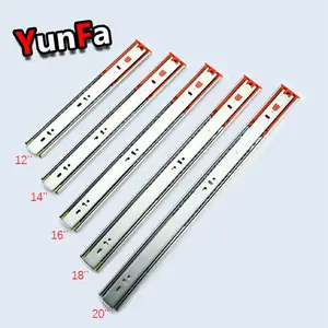 jieyang wholesale kitchen cabinet drawer slide auto push open soft close channel telescopic rail push to open ball bearing slide