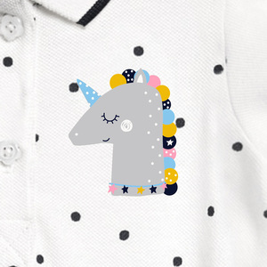 Vestito Polo Bianco per Bambine in 100% Cotone, Abito Polo a Maniche Corte per Bambini - Product Image 2