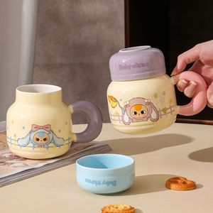 Mug en céramique à trois compartiments pour bébé avec couvercle et poignée, idéal pour le petit-déjeuner, le café, le lait à la maison, cadeau d'anniversaire parfait pour les couples et les enfants - Product Image 3
