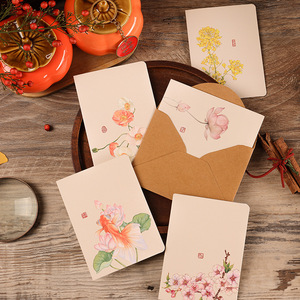 <span class=keywords><strong>Carte</strong></span> de vœux vintage de style chinois, cartes de vœux créatives pour anniversaire, grossiste en cartes de vœux avec enveloppe, écriture manuscrite - Product Image 3