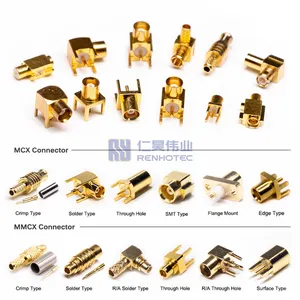 MMCX Connector Female Male Conector Right Angle Straight with Cable RF Coaxial Connectors PCB Type Plug Sockets 50 Ohm