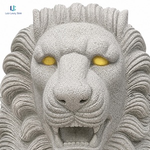 Statue de <span class=keywords><strong>lion</strong></span> sculptée en granit gris clair Luca |   Granit Naturel Personnalisé, Finition Effet Oeil, Diamètre de la Base, Hauteur et Nuance, ODM OEM - Product Image 4