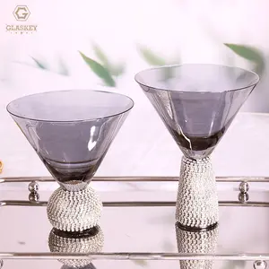 Luxus Diamond Ball Base Cup Hoher Whisky Rotwein glas Diamond Ice Cream Cup Champagner Cocktail glas