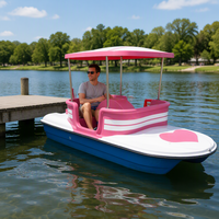 Bateau flamant rose pour 4 personnes avec toit étanche, pédalo flamant rose pour parc aquatique, bateau aquatique