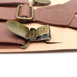 Fashion <strong>Braces</strong> Genuine Leather Suspenders <strong>Trousers</strong> Strap Father Husband's Gift 3.5*120cm Men's <strong>Button</strong> suspenders <strong>for</strong> men - Product Image 2