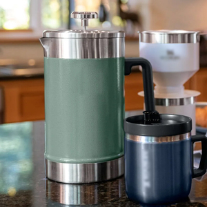 Tazze da viaggio per esterni 304 in acciaio inox per caffè francese a forma di pentola semplice moda con filtro isolante a freddo - Product Image 5