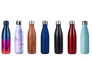 Ailingalaxy özelleştirilmiş paslanmaz çelik çift duvar colashape flask su şişesi 350ml 500ml 600ml 750 ml ve 1000ml su şişesi