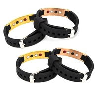 Pulsera de Acero Inoxidable Personalizada para Hombre y Mujer con Cinta de Silicona, Ecológica, Saludable, 4 en 1, Pulsera Energética