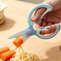 Ciseaux à nourriture pour bébé en céramique portables, conception avec verrou de sécurité, coupe-nourriture pour bébé détachable et lavable pour les voyages et la maison
