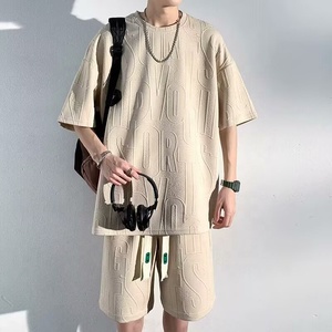 Set di t-shirt da <span class=keywords><strong>uomo</strong></span> alla moda Casual Casual a due pezzi da <span class=keywords><strong>uomo</strong></span> alla moda con t-shirt Shorts <span class=keywords><strong>taglie</strong></span> forti - Product Image 1