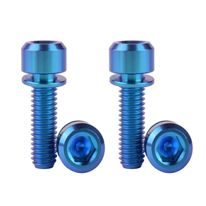 Pernos de Cabeza Hexagonal con Acabado Anodizado en Titanio Azul GR5 con Arandelas, Rosca UNC para Fijación de Motocicletas/Bicicletas - Product Image 3