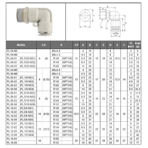 Conector de Manguera Neumática HOFUJNG, Conector de Esquina de Plástico Tipo L, Conector Neumático de Codo Macho de Metal - Product Image 5