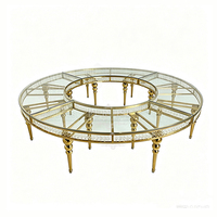 Table de mariage en cristal en forme de S Offre Spéciale pour les tables à manger en verre d'acier inoxydable d'événement de fête d'hôtel