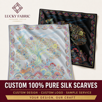 Écharpe de luxe en soie de mûrier 90x90cm carrée, cadeau de mariage, imprimée numériquement, ourlet roulé à la main, accessoire de mode pour femme, boutique de détail