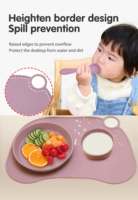 Ensemble d'alimentation pour bébé en silicone sans BPA cuillère à bavoir anneau de dentition sucette formation tasse à boire ventouse bol assiette Snack tasse-conduite manuelle