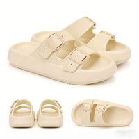 Sandales à double bride pour enfants, mignonnes, à plateforme, à bout ouvert, tongs tendance, respirantes, imperméables, style décontracté d'été